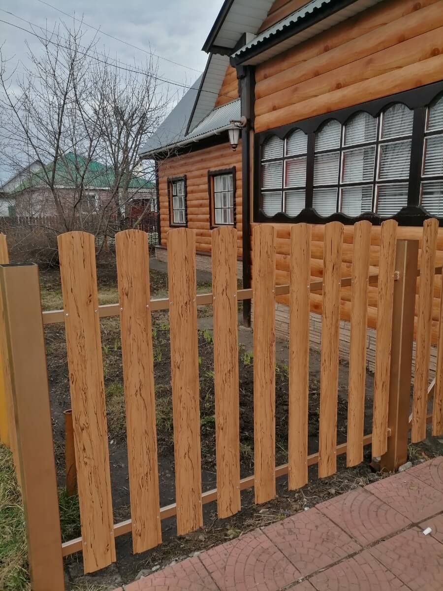 Забор из металлического штакетника 19м Кипарис 2xPrintech двусторонний в Екатеринбурге