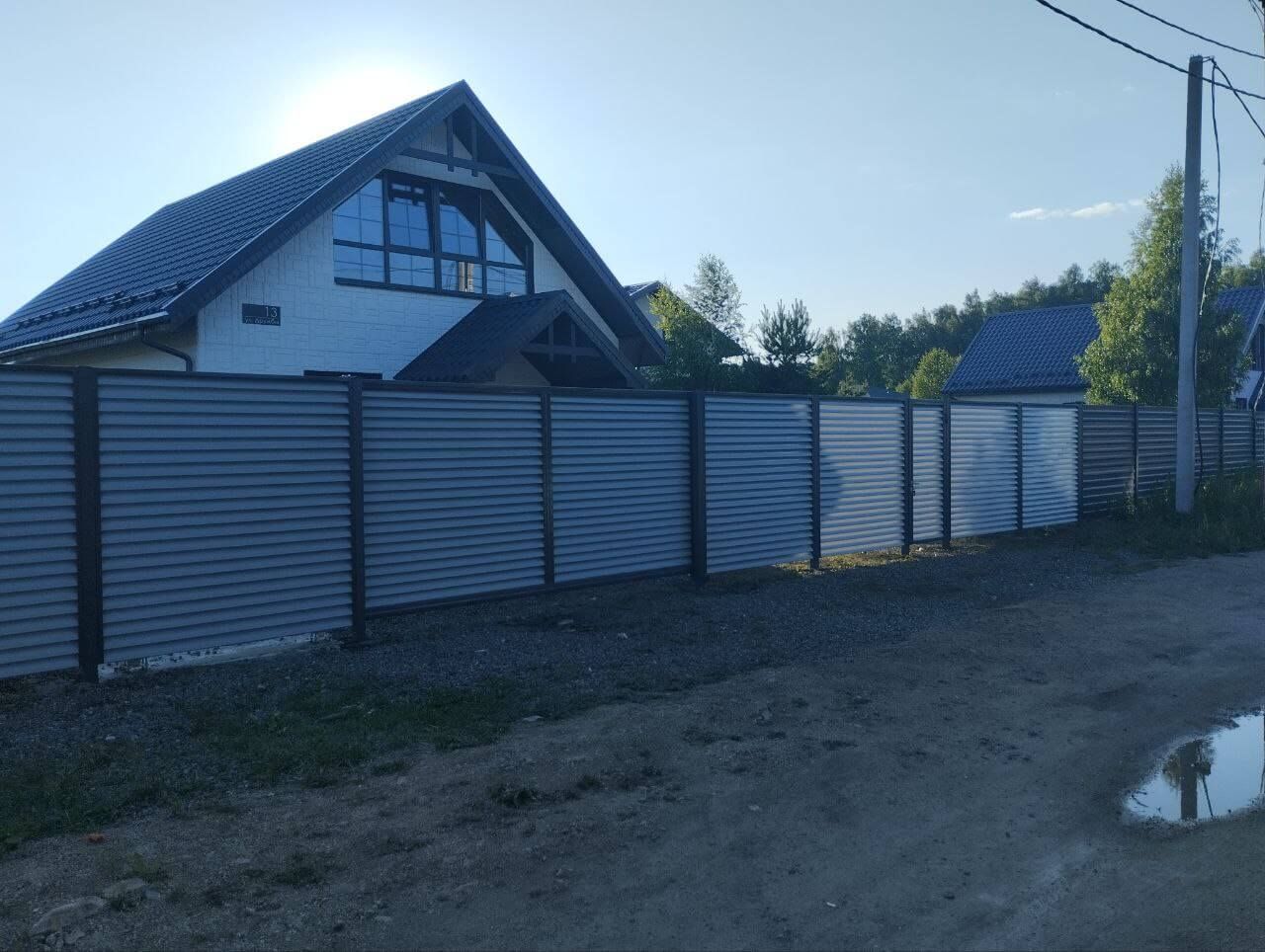 Забор из ламелей еврожалюзи 20м RAL7004 Серый фото 3 в Екатеринбурге