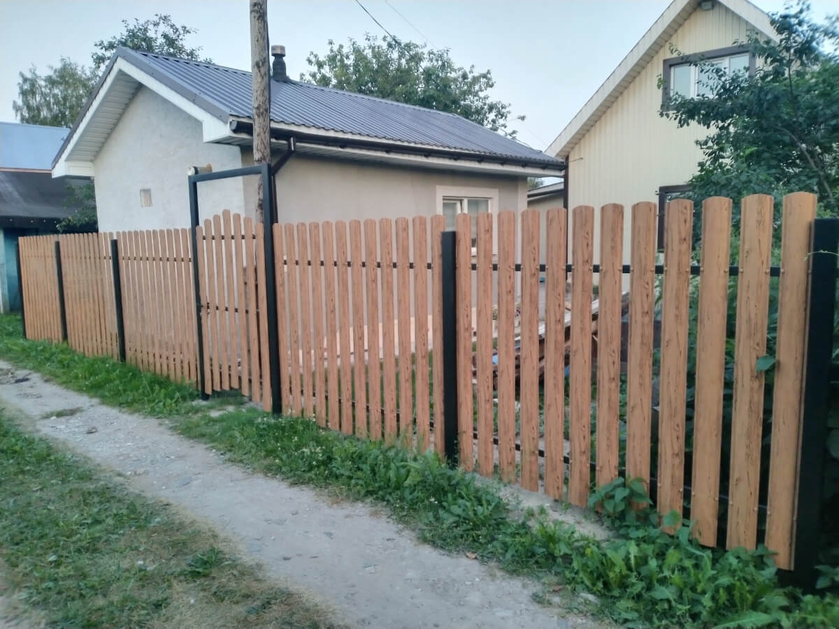 Забор из евроштакетника 14м Кипарис 2xPrintech двусторонний в Екатеринбурге