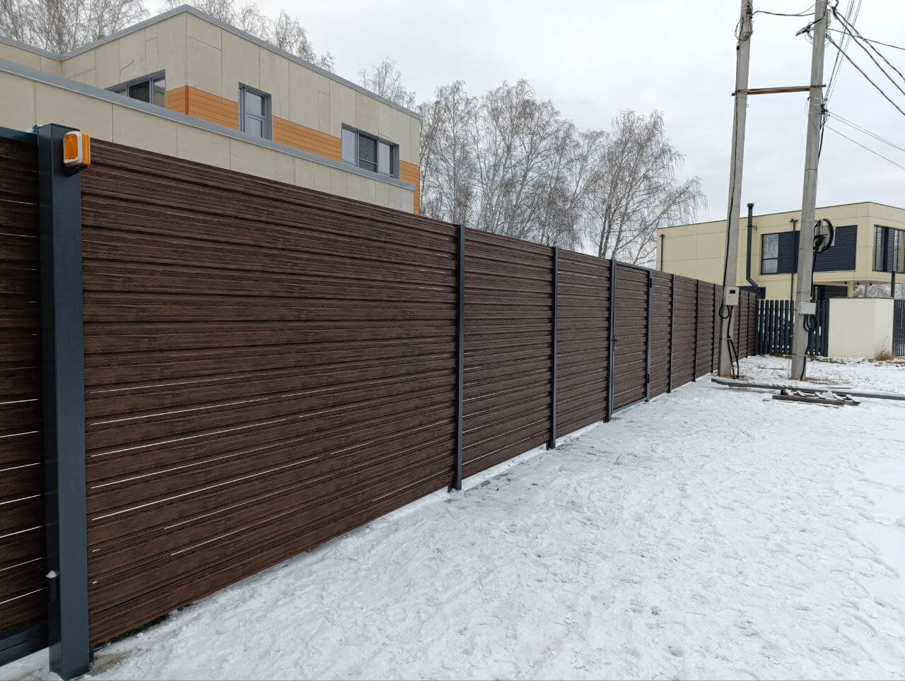Забор-ранчо из евроштакетника 58м Темный Каштан 3D Принтек фото 4 в Екатеринбурге