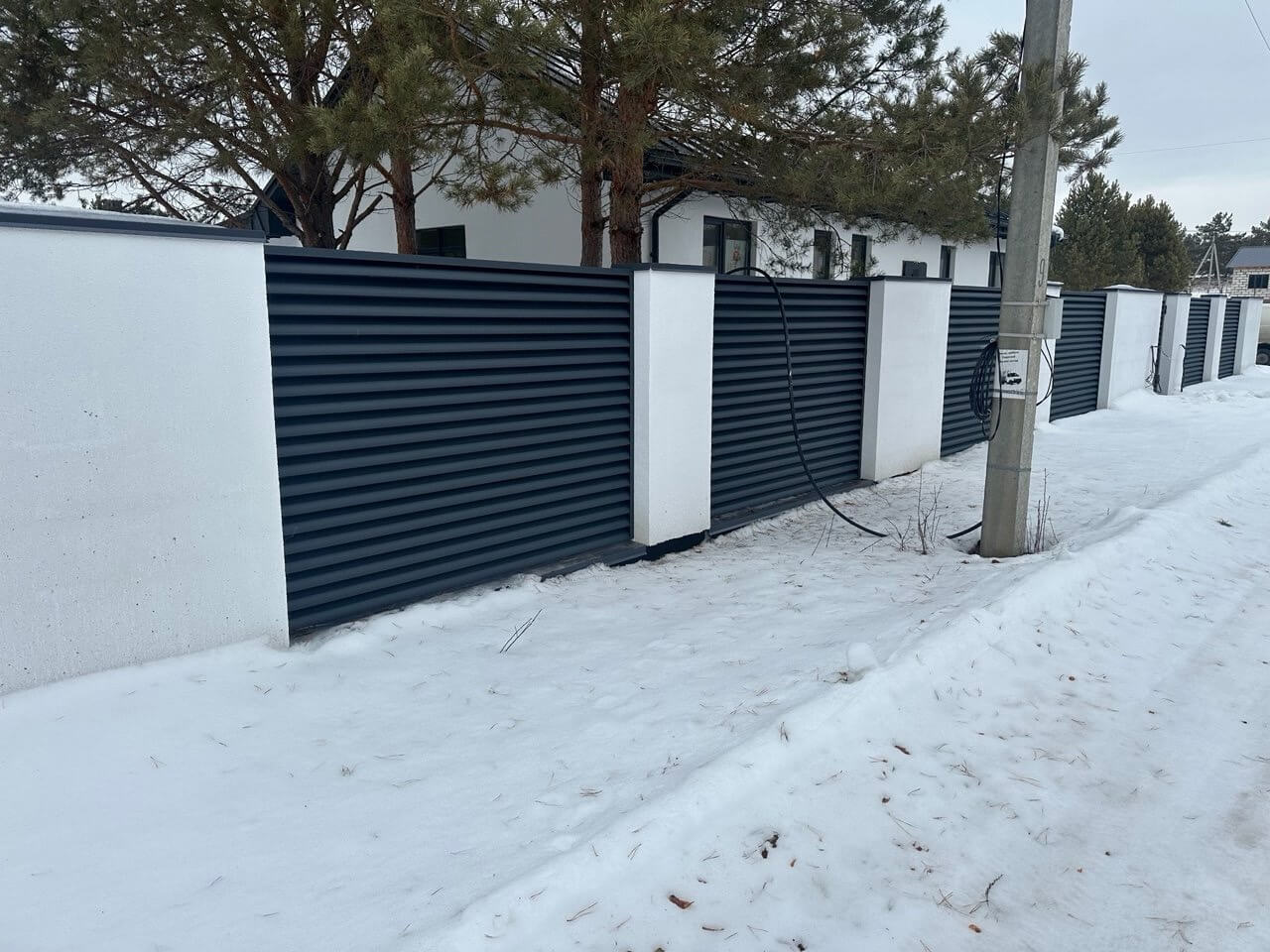 Забор-жалюзи 76м RAL7024/7024 Серый Графит двусторонний МАТТЕ фото 3 в Екатеринбурге