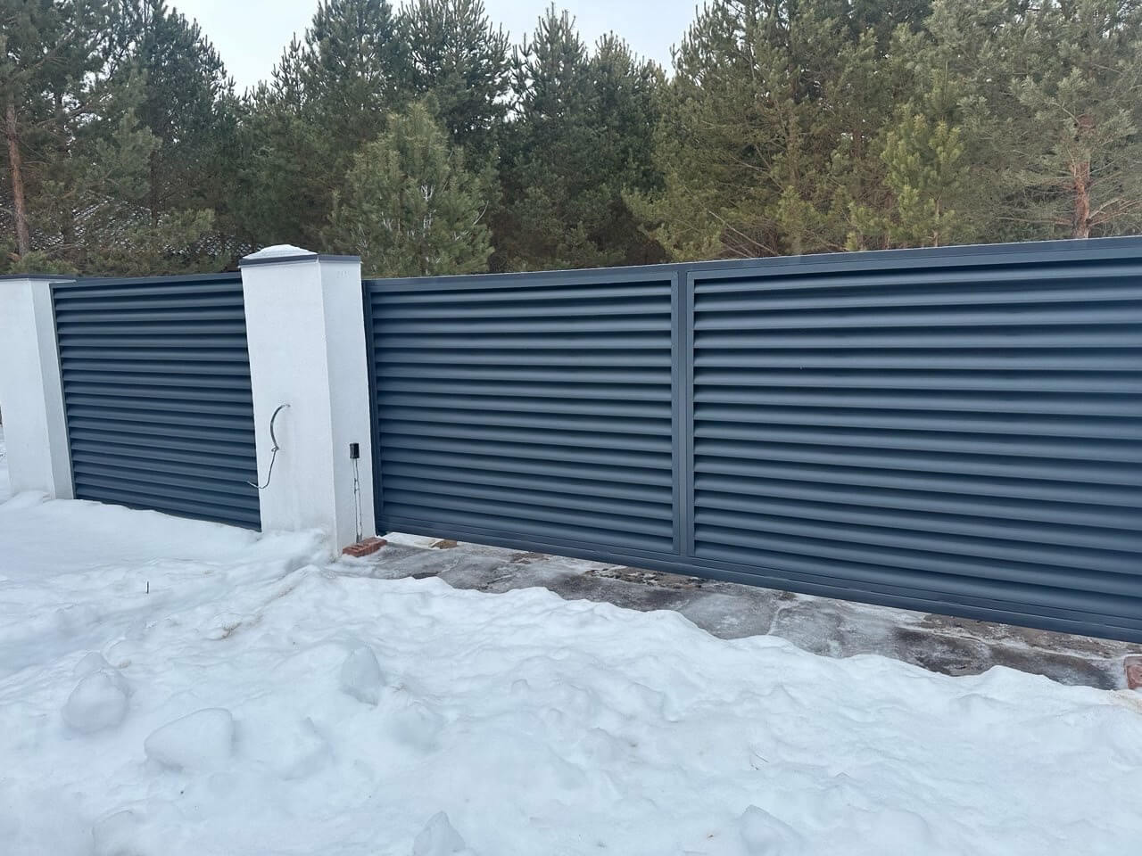 Забор-жалюзи 76м RAL7024/7024 Серый Графит двусторонний МАТТЕ в Екатеринбурге