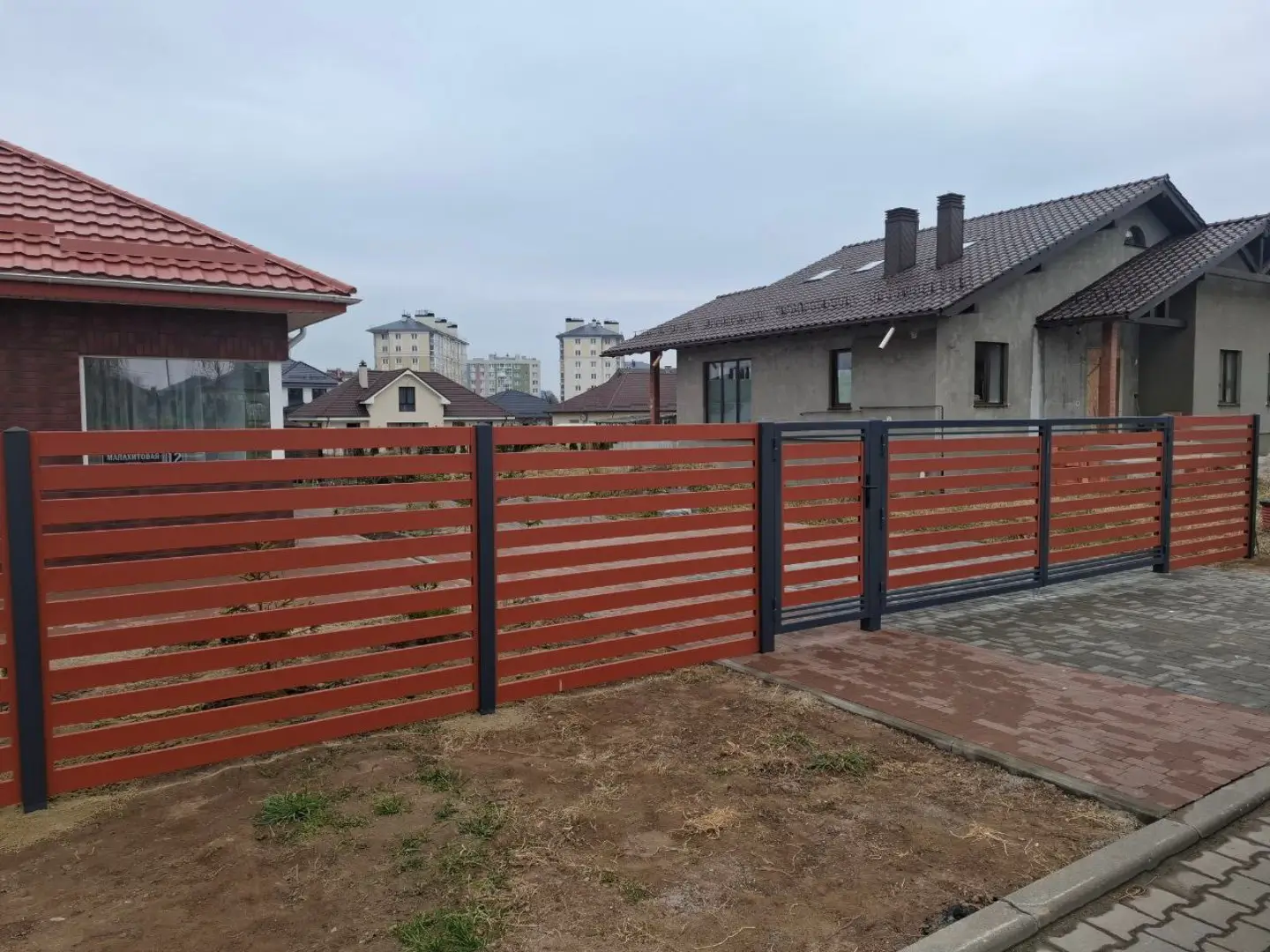 Забор-ранчо из металлопланкена 18м RAL8004 Терракотовый в Екатеринбурге